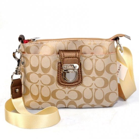Coach Lock In Signature Small Yellow Crossbody Bags CFE | Coach Outlet Canada